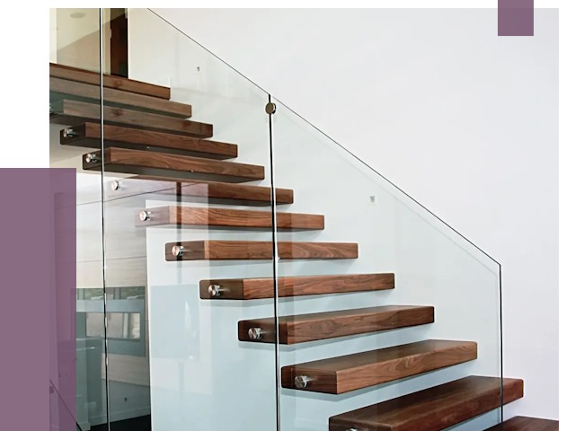 Стеклянные перила для лестницы в Кимрах от 15137 руб.