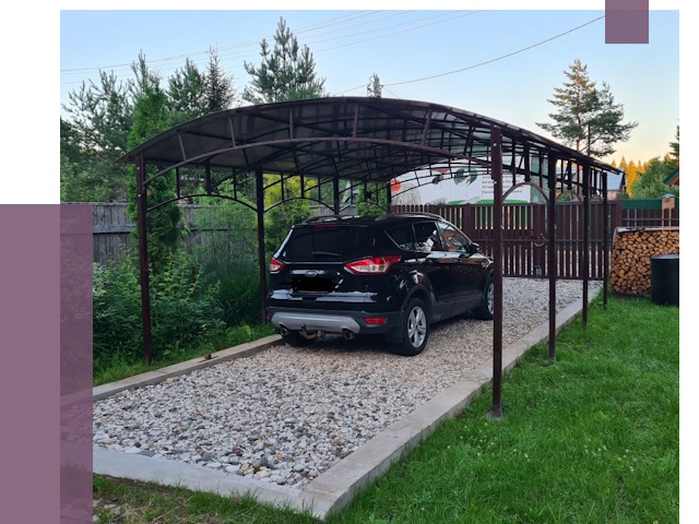 Навесы для автомобиля в Кимрах от 13414 руб.  | ПРОЛЁТ-Кмы