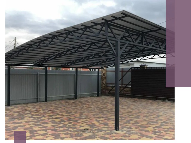 Металлические навесы под ключ в Кимрах — изготовление и монтаж