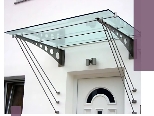 Козырьки над входом под ключ в Кимрах — изготовление и монтаж