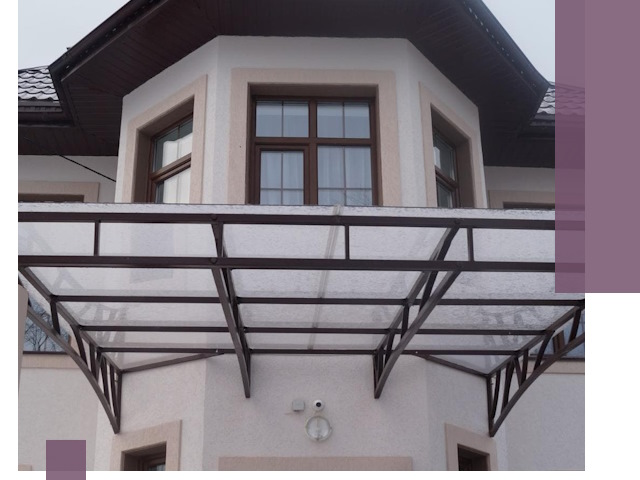 Козырьки из поликарбоната под ключ в Кимрах