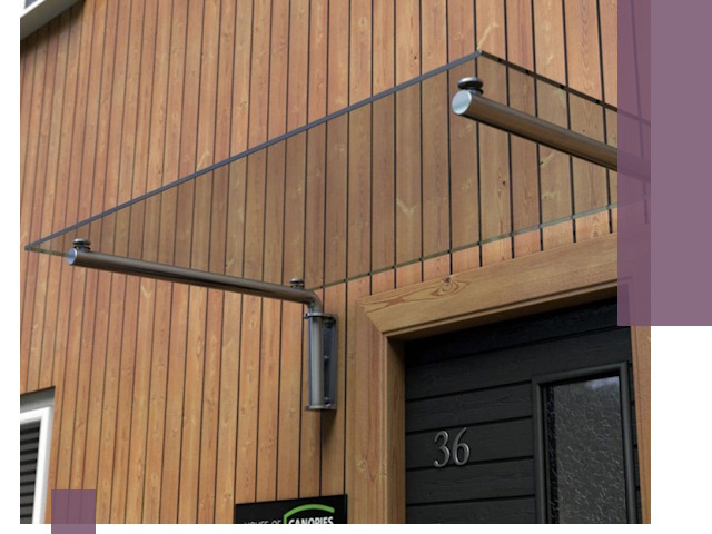 Стеклянные козырьки на входы и фасады в Кимрах