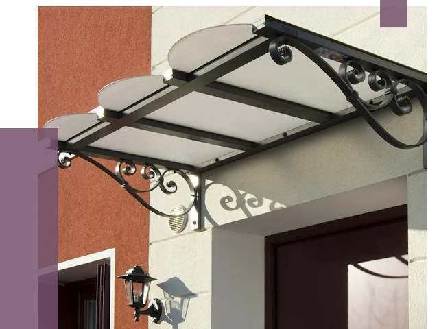 Односкатные козырьки в Кимрах от 8560 руб.  | ПРОЛЁТ-Кмы