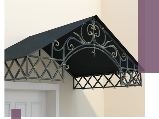 Двускатные металлические козырьки под ключ в Кимрах