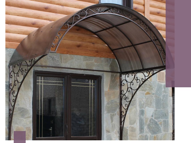 Арочные козырьки под ключ в Кимрах: изготовление и монтаж